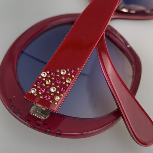 Francis Klein Sunglasses mod. DOREEN A29 Rhinestone Dark Red Made in France RARE main image 5